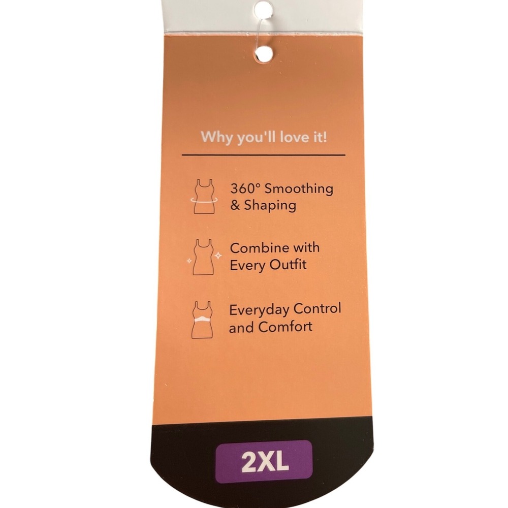 Shapermint Every Day Scoop Neck Cami Brown‎ 2XL Control Comfort Slim Smoothing - Picture 7 of 8